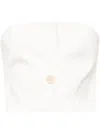 Rokh Button-embellished Cropped Top In Neutrals