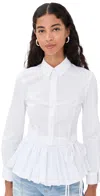 Rokh Pleated-panel Shirt In White