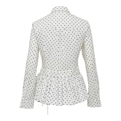 Rokh Buttoned Peplum Shirt In White