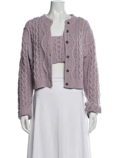 Pre-owned Rokh Cardigan Set Patterned Sweater In Purple