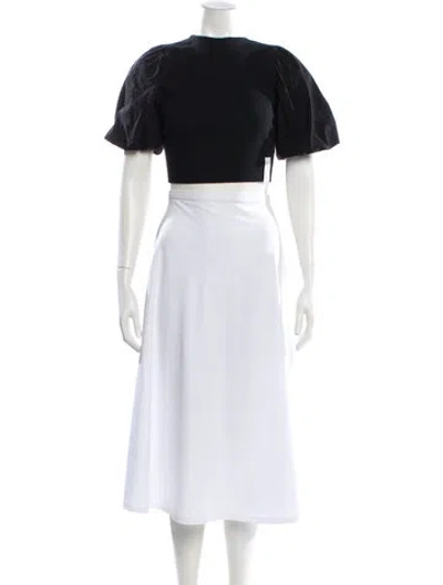 Pre-owned Rokh Crew Neck Short Sleeve Crop Top In Black