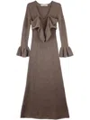 Rokh Cross-knitted Dress In Braun
