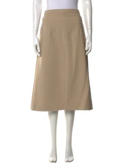 Pre-owned Rokh Cutout Accent Midi Length Skirt In Neutral
