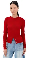 Rokh Detachable Sleeve Cardigan And Tank Top Red In Red