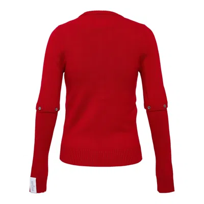 Rokh Detachable Sleeve Cardigan In Red