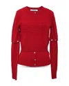 Rokh Detachable Sleeve Cardigan Set In Red