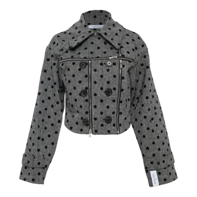 Rokh Double Breasted Broken Jacket In Gray