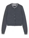 Rokh Double-layered Button Cardigan In Gray