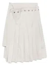 Rokh Beige Double Layered Pleated Midi Skirt In Neutrals