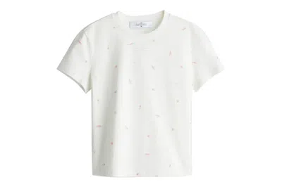 Pre-owned Rokh H&m Fitted Printed T-shirt White/floral