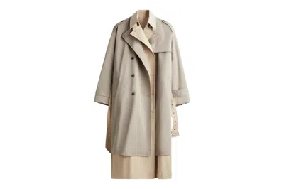 Pre-owned Rokh H&m Two-piece Twill Trench Coat Beige/greige