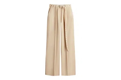 Pre-owned Rokh H&m Wool-blend Belted Trousers Beige