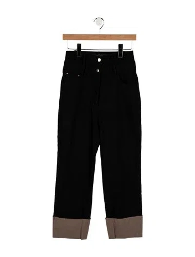 Pre-owned Rokh High-rise Straight Leg Jeans In Black