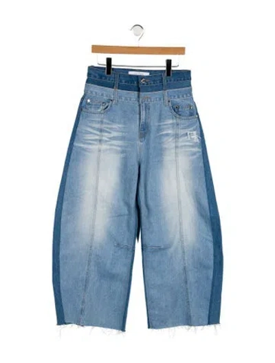 Pre-owned Rokh High-rise Wide Leg Jeans In Blue