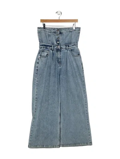 Pre-owned Rokh High-rise Wide Leg Jeans W/ Tags In Blue