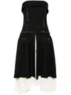Rokh Lace Detailed Strapless Dress In Black