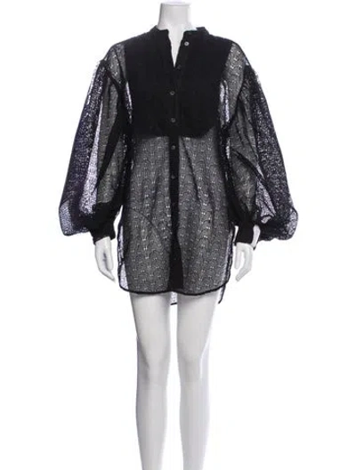 Pre-owned Rokh Lace Pattern Mini Dress In Black