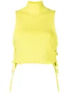 Rokh Vest Knit Top With Side Strap In Yellow