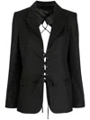 Rokh Laced Open Back Tailored Blazer In Black