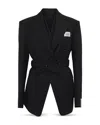 Rokh Layered Blazer In Black