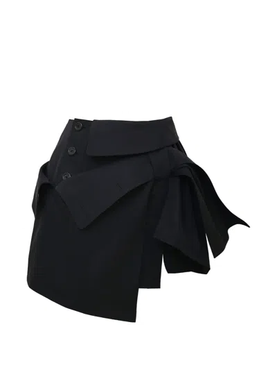 Rokh Layered Mini Skirt In Black