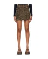 Rokh Leopard-print A-line Skirt In Brown