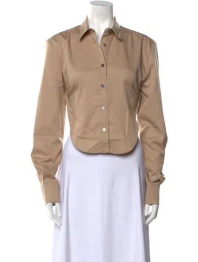 Pre-owned Rokh Long Sleeve Button-up Top In Neutral
