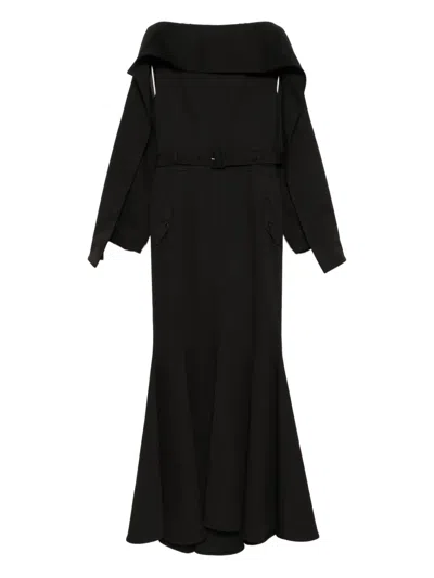 Rokh Long-sleeved Dress In Black