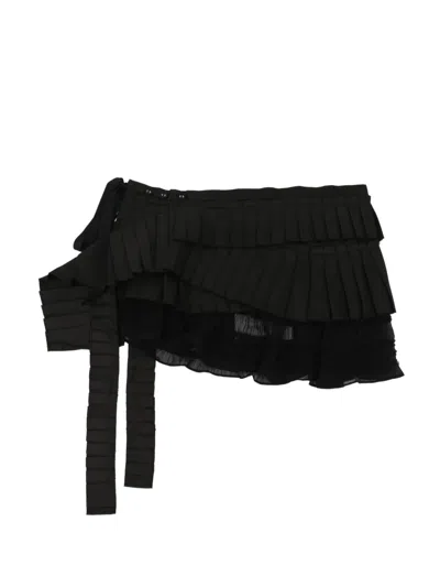 Rokh Micro Pleated Skirt Belt In Black