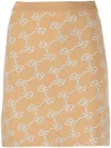 Rokh Monogram Pattern Knitted Skirt In Neutrals