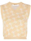 Rokh Monogram Pattern Knitted Vest In Neutrals