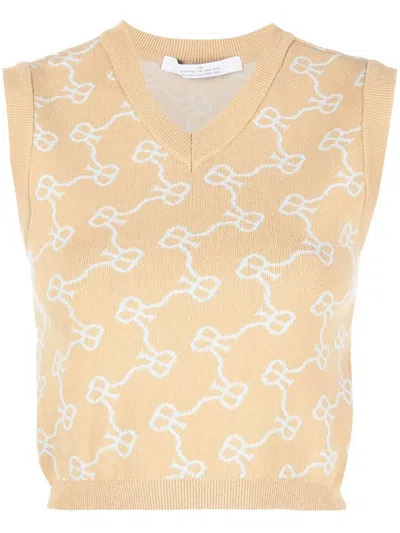 ROKH MONOGRAM PATTERN KNITTED VEST