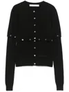 Rokh Multi-button Layer-effect Cardigan In 黑色