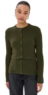 Rokh Multi Buttons Cardigan Olive Green In Olive Green