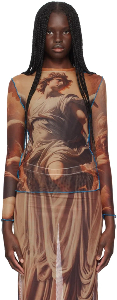 Rokh Multicolor Renaissance Mask Long Sleeve T-shirt In 4315seaangel