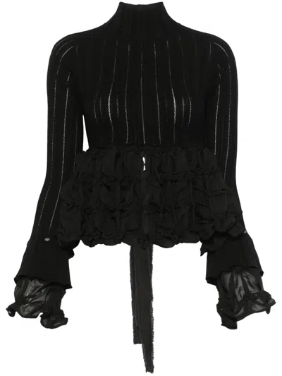 Rokh Open-back Top In 黑色