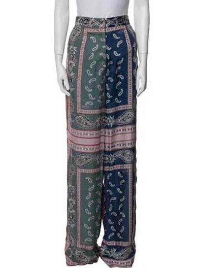Pre-owned Rokh Paisley Print Wide Leg Pants