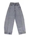 Rokh Palindrome High Rise Barrel Jeans In Light Blue In Light Blue