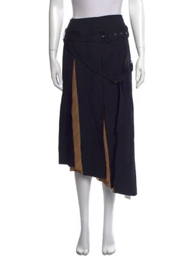 Pre-owned Rokh Patterned Long Skirt In Black