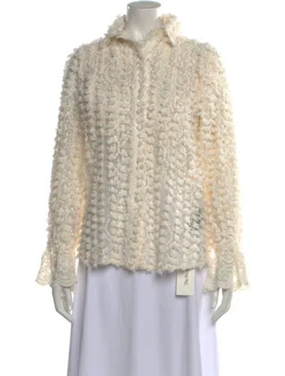 Pre-owned Rokh Patterned Long Sleeve Blouse In Neutral