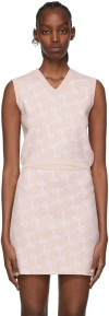 Rokh Pink Viscose Vest In 23lightpinkwhiteembl