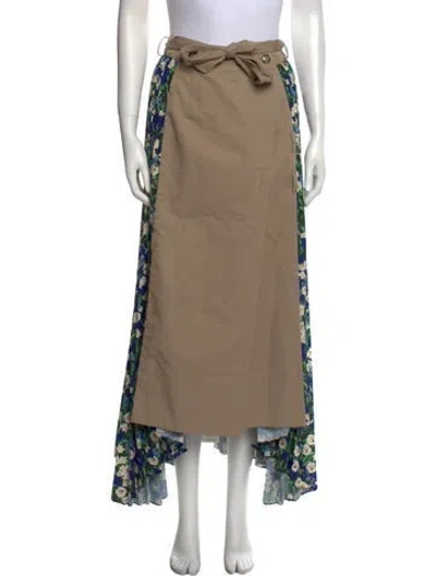 Pre-owned Rokh Pleated Accents Midi Length Skirt In Neutral