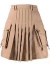 Rokh Pleated Mini Skirt In Brown