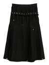 Rokh Pleated Overturn Skirt In Black