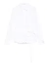 Rokh Pleated-panel Shirt In Animal Print