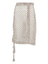 Rokh Polka-dot Midi Skirt In Neutral