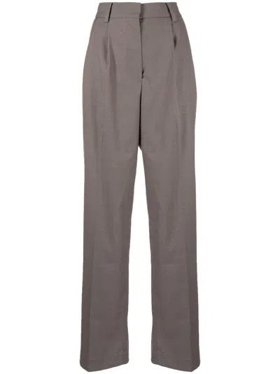 Rokh Pressed-crease Tailored Trousers In Grey