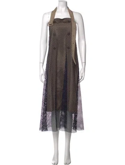 Pre-owned Rokh Printed Midi Length Dress In Blue
