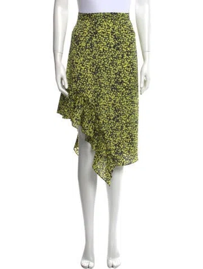 Pre-owned Rokh Printed Midi Length Skirt In Yellow