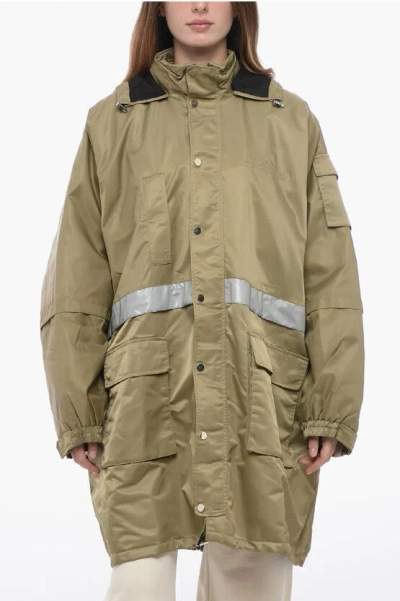 ROKH QUILTED OVERSIZED WIND-BREAKER WITH REFLECTIVE DETAIL